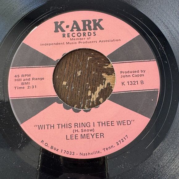 Lee Meyer K-Ark Records EX Vinyl 45 Wedding Bells - With This Ring I Thee Wed - Picture 4 of 5